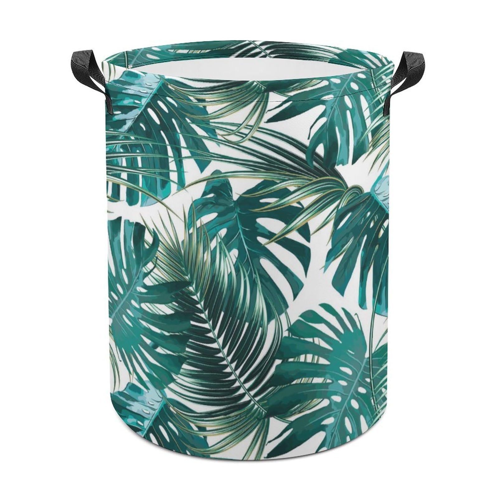 Wlntrophic Laundry Hamper, Palm Leaf And Monstera Laundry Basket, Washing Basket with Handle