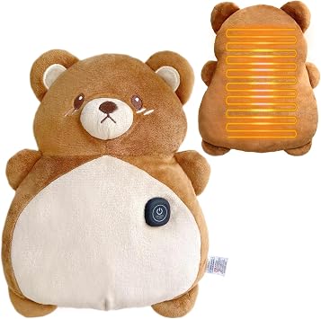 Cute Bear Wireless USB Heating Pad, Plush Heated Cushion for Women