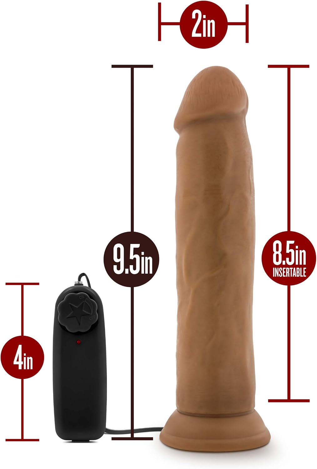 Blush Novelties Dr. Skin ~ Dr. Throb 9.5" Vibrating Dildo ~ Remote Controlled Adjustable Multi-Speed Stimulator ~ Suction Cup Strap-On Compatible ~ Lifelike Huge Penis Adult Sex Toy for Women Couples