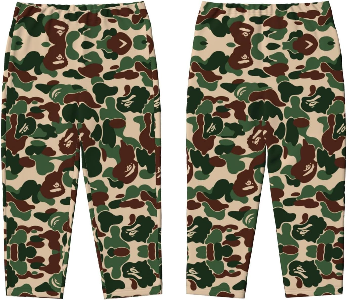 Aniaml Camouflage Green Print Fashion Pajama Bottoms,Cotton Pajamas,For Both Lounging At Home And Casual Outings