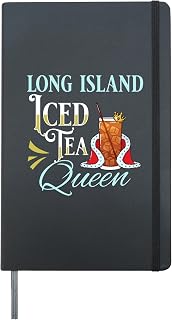 Long Island Iced Tea Queen Recipe Mix Alcohol Cocktail Hardcover Journal, Black