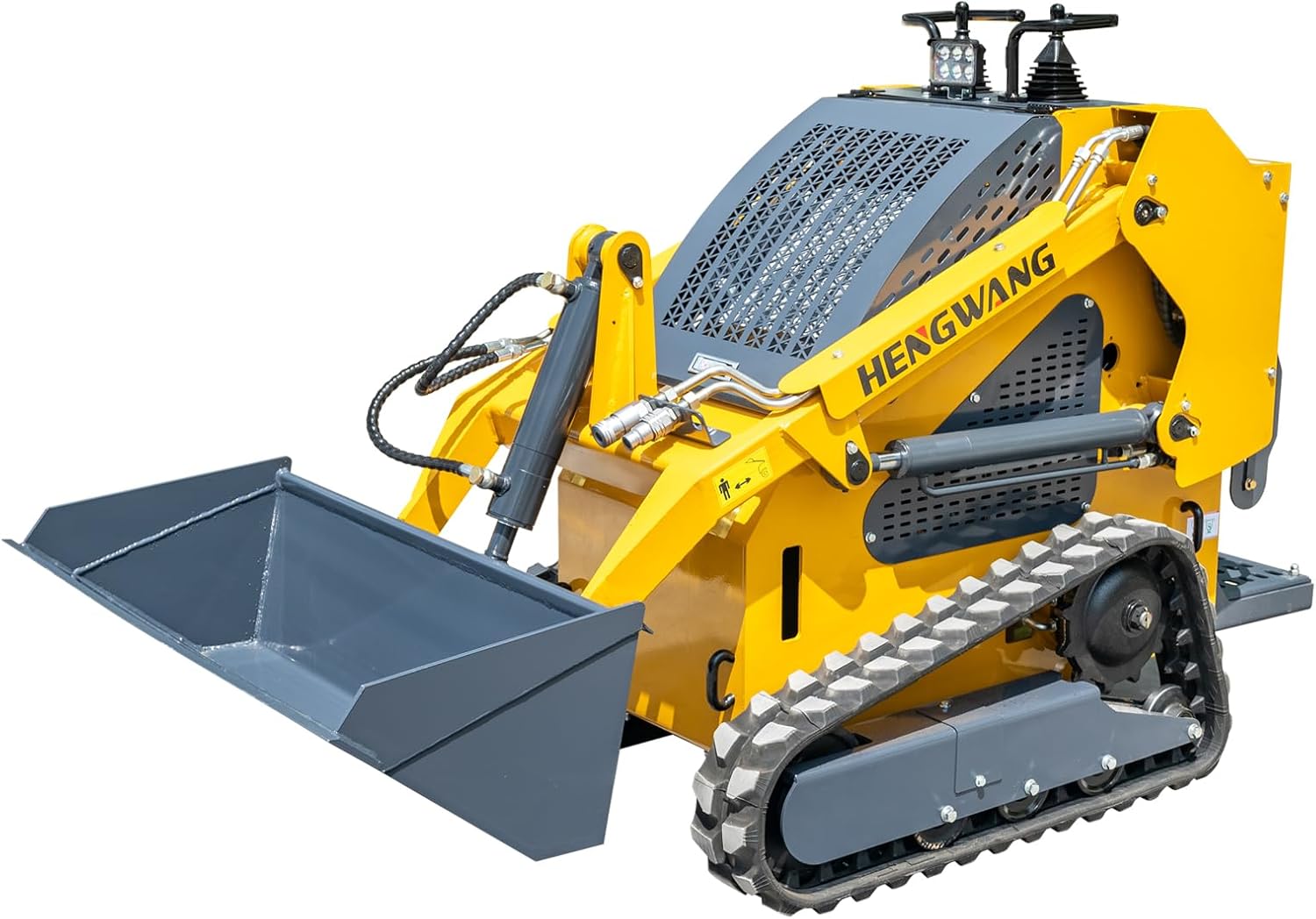 Mini Skid Steer Loader with Wide Bucket, Crawler Compact Skidsteer Machine For