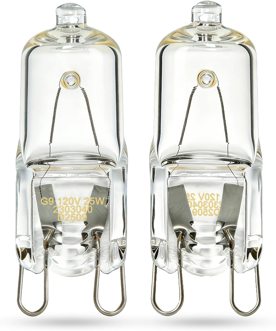 J&V BEDEBUR 6 Pack Halogen Light Bulbs, G9 120 Volt 25W Halogen Oven Lamp, 550°C High Heat Resistant Oven Light Bulb, 2600K Warm White Bi Pin Base Bulb for Oven Lamp Replacement Light image 2