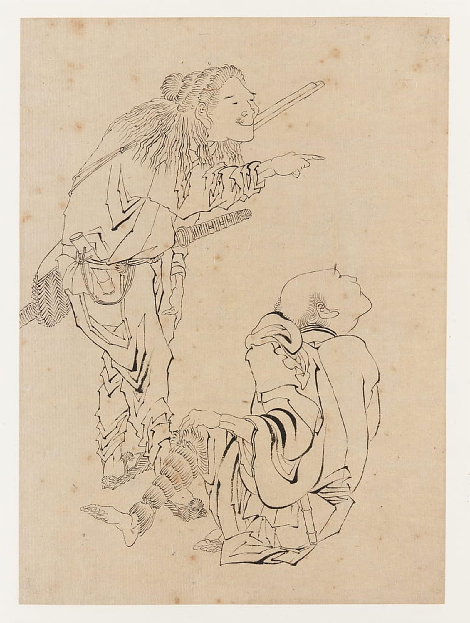 Serendipitp No Frame Aesthetic Poster Photo Wall Print Retro Picture Two Hunters Edo Period By Katsushika Hokusai Modern Wall Artwork For Home Decor 60X90cm