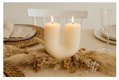 SPHINX Handmade Scented Soy Wax Candle| U Shape Ribbed Design|Aroma Candle for home decor,Diwali,Housewarming|Trousseau,Gift-Ready,Long Burning,Smoke-Free- (White- Rose)