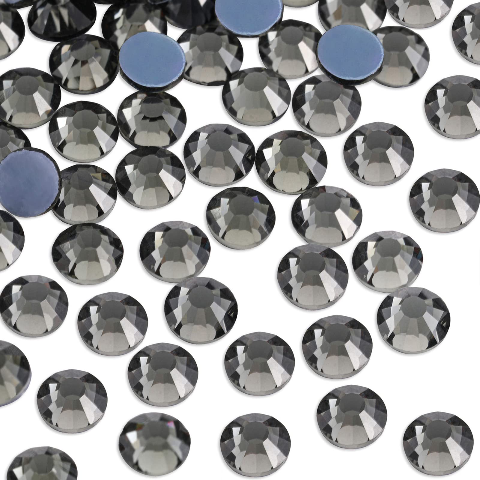 Beadsland Hotfix Rhinestones Bulk,14400PCS Gray Hot Fix Rhinestones for Crafts Clothes DIY Decoration,Black Diamond,SS6,1.9-2.1mm - Image 3