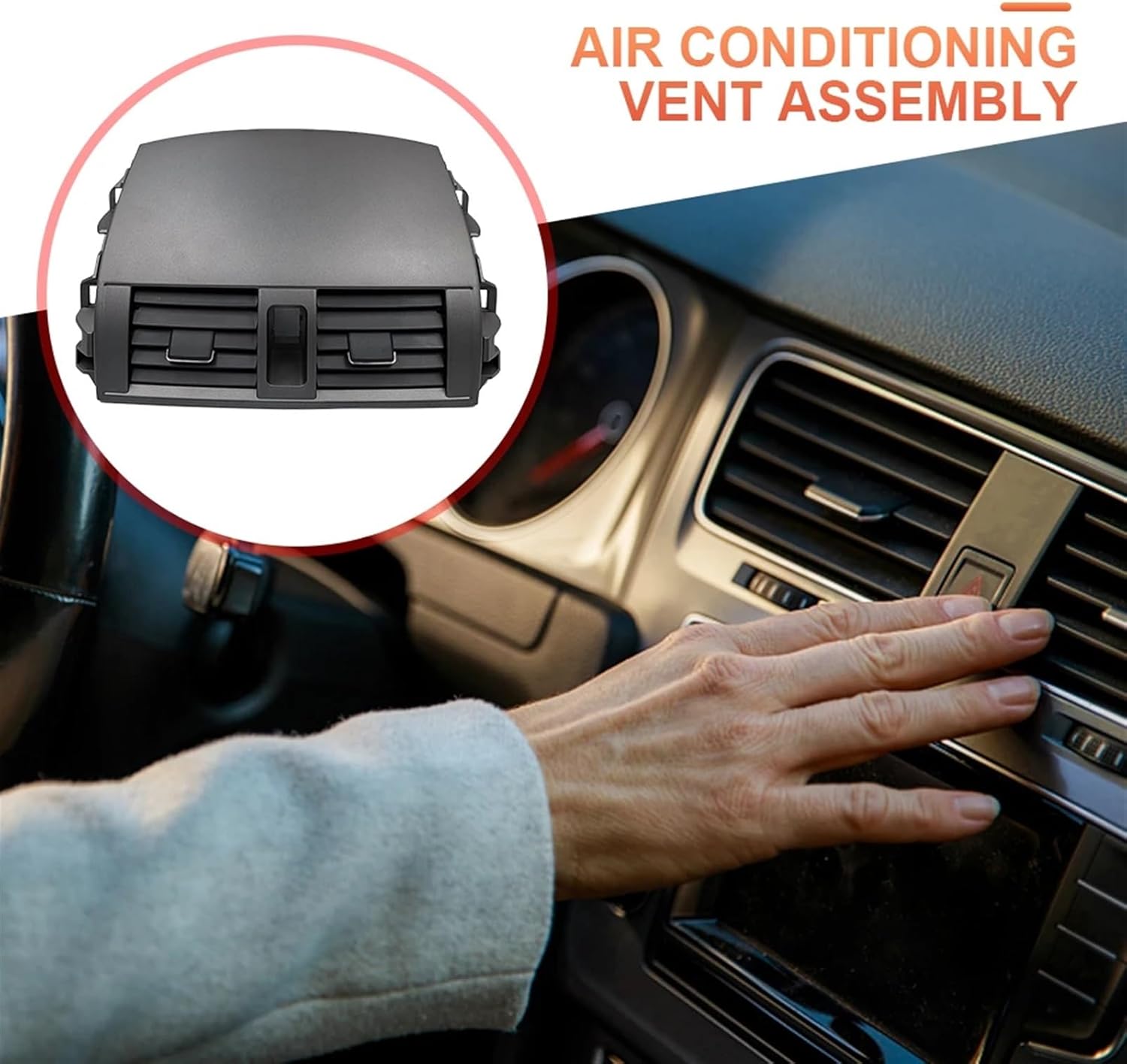 Car Center Dash A/C Vent Panel Center Dash Air Vent Panel 55670-02160 Air Outlet Cover Replacement Compatible with Toyota Corolla 07-13