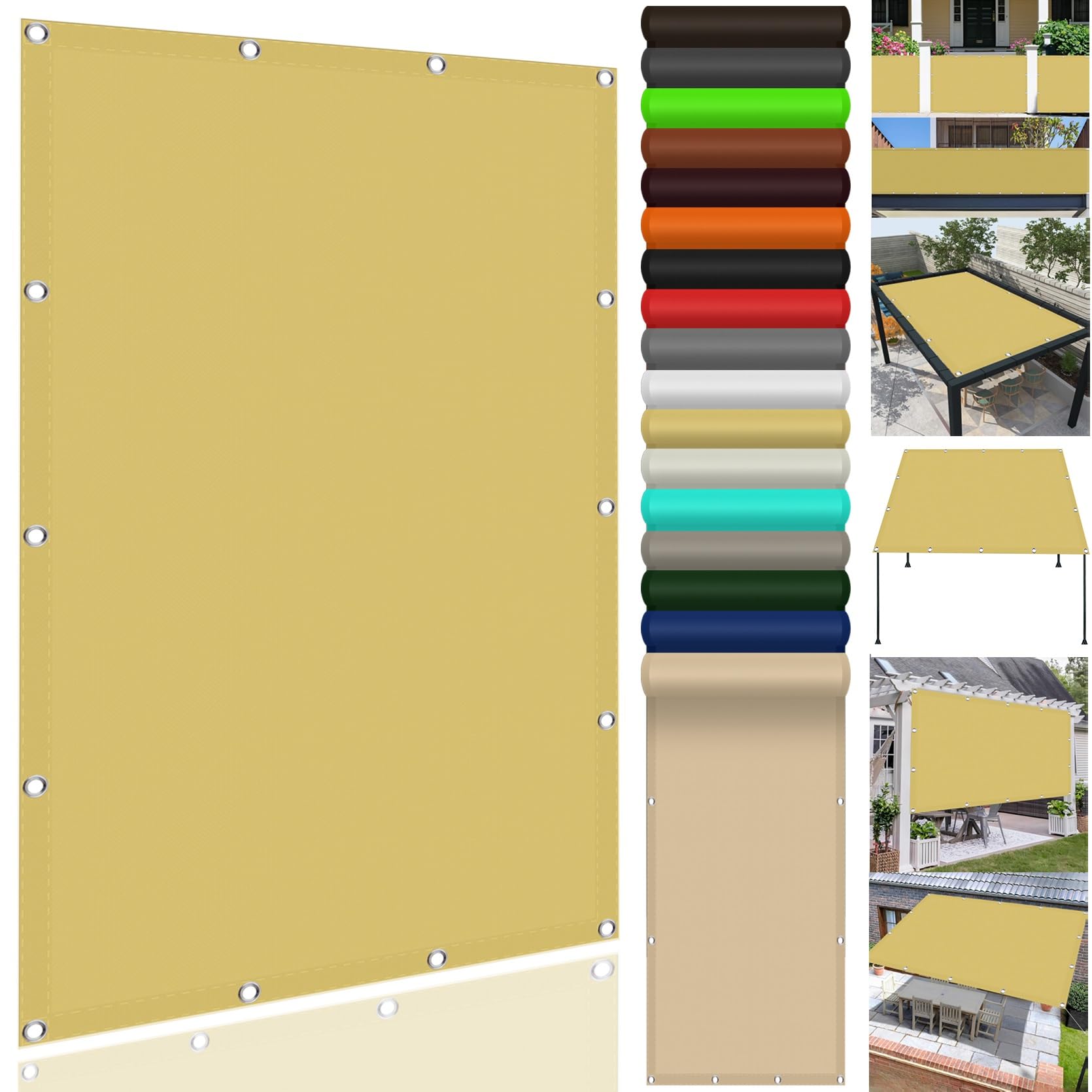 Filet d'ombrage avec oeillets 400x620 voile ombrage imperméable