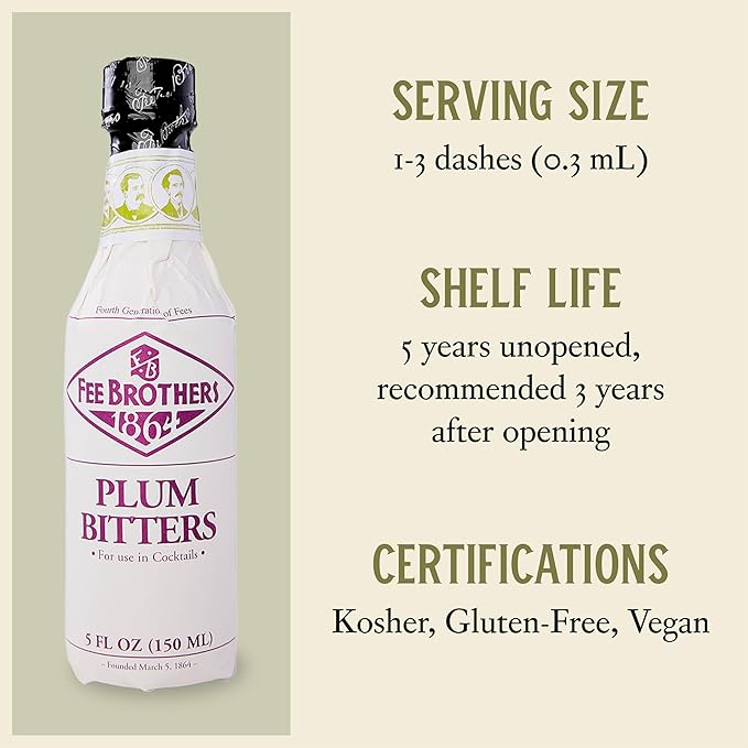 Fee Brothers Plum Cocktail Bitters - Saborizante Concentrado, Sin Gluten miniatura 5
