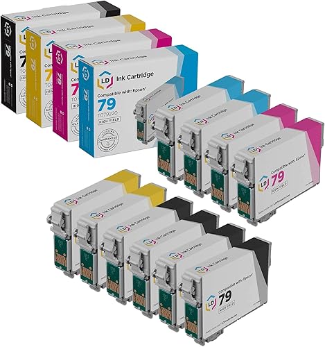 LD Productos Cartucho de tinta remanufacturado Reemplazos para Epson 79 High Yield (4 T079120 Negro, 2 T079220 Cyan, 2 T079320 Magenta, 2 T079420