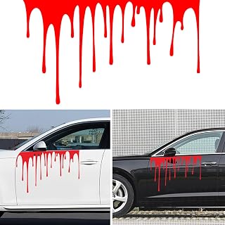 1Pcs Halloween Blood Car Stickers Blood Dripping Car Decals,Vinyl Self-Adhesive Bleeding Decals for Cars/SUVs/Trucks (Red)