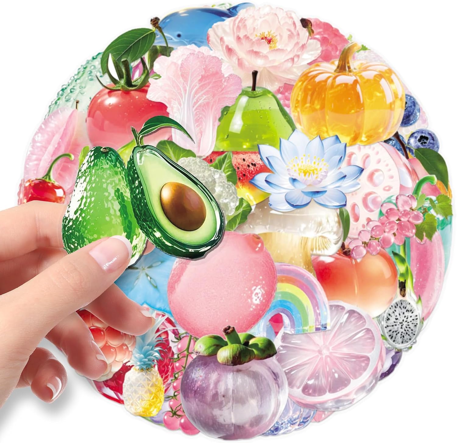 50Pcs Colorful Fruit Stickers for Boys Girls Teens Adults Waterproof Wear-Resistant High-Color Creative Decor (Fruit) image 5