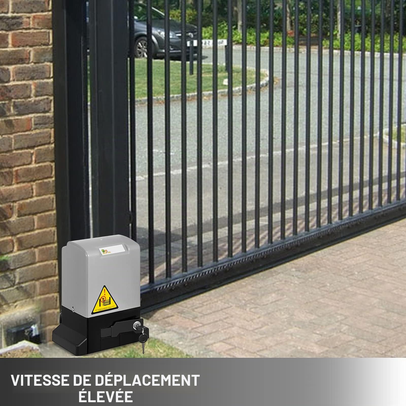 VEVOR Ouvre-Porte Coulissant, 600kg, Ouvre Portail Automatique 4 m avec Télécommandes, Moteur de Portail Électrique pour Allée Roulante, Kit Système Sécurité Opérateur de Portail
