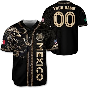 Custom Sports Jersey for Men - American Flag Mexico Baseball