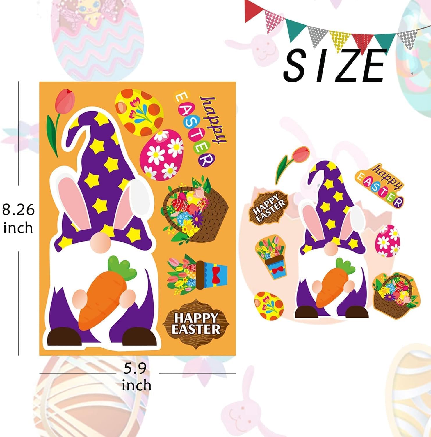 Easter Stickers for Kids - 24 Sheets Make Your Own Easter Stickers for Gift Decor, Make a Animal Face Stickers for Easter Bunny Egg Party Favors Crafts School Classroom Activity Rewards for Kids
