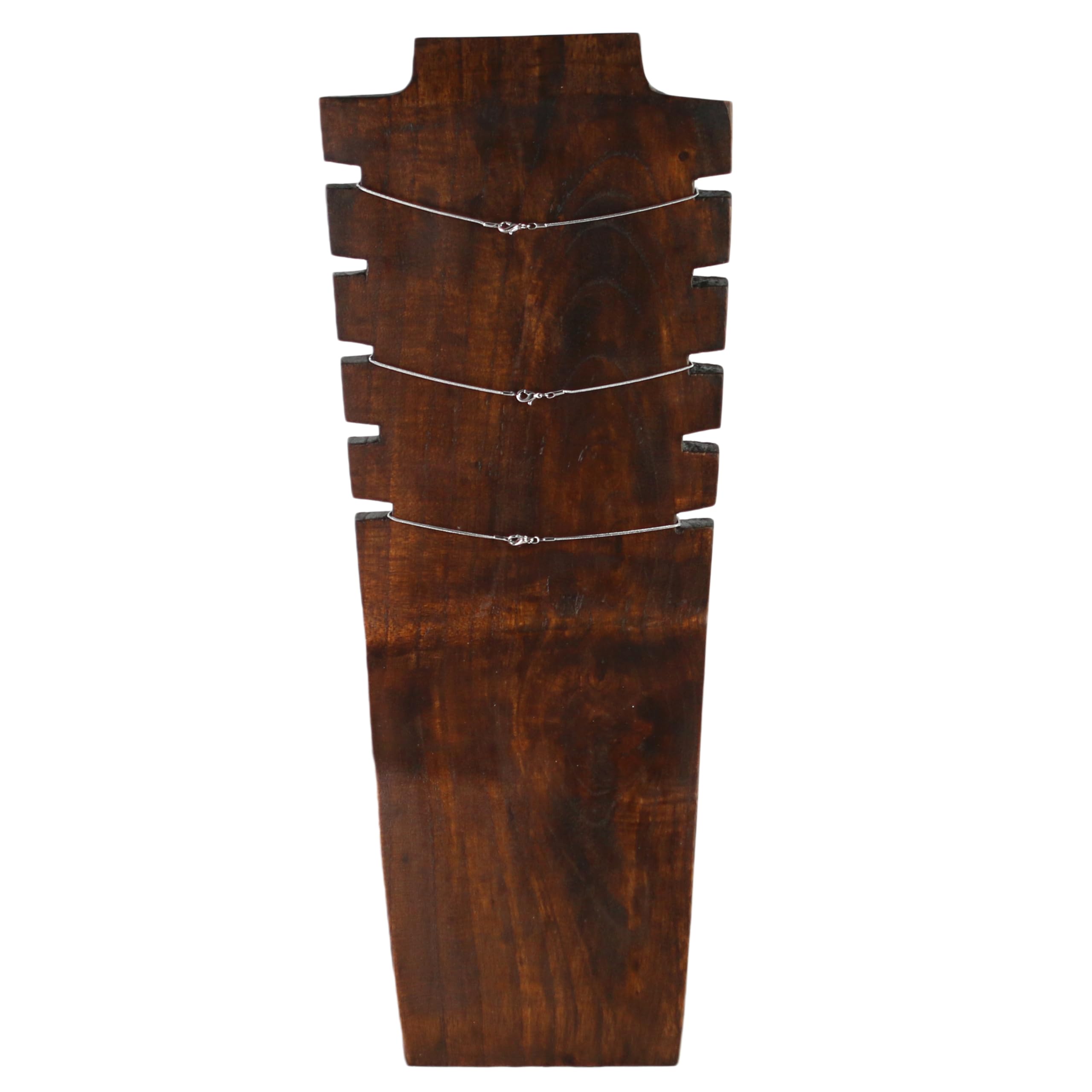Handgefertigte Schmuckbüste aus Holz 40 cm – Kettenständer & Kettendisplay für mehrere Halsketten – Massiv, stabil– Ideal für Messe, Laden, Schaufenster & Zuhause (Braun)