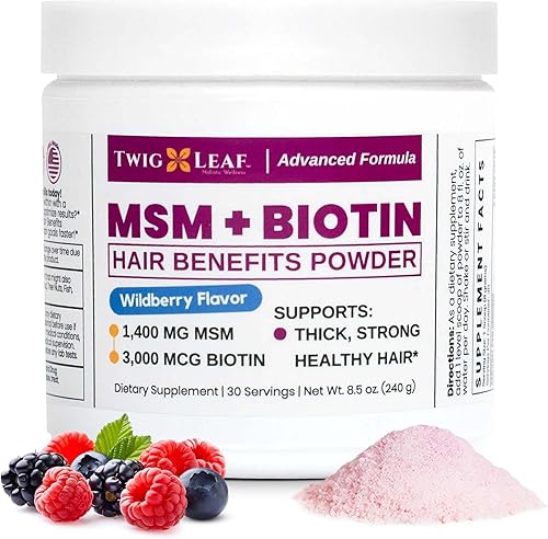 Miniatura 7 de Twig & Leaf MSM + Quercetina en polvo con vitamina C y zinc (fresa y plátano) - Suplemento de apoyo del sistema inmunológico para la salud