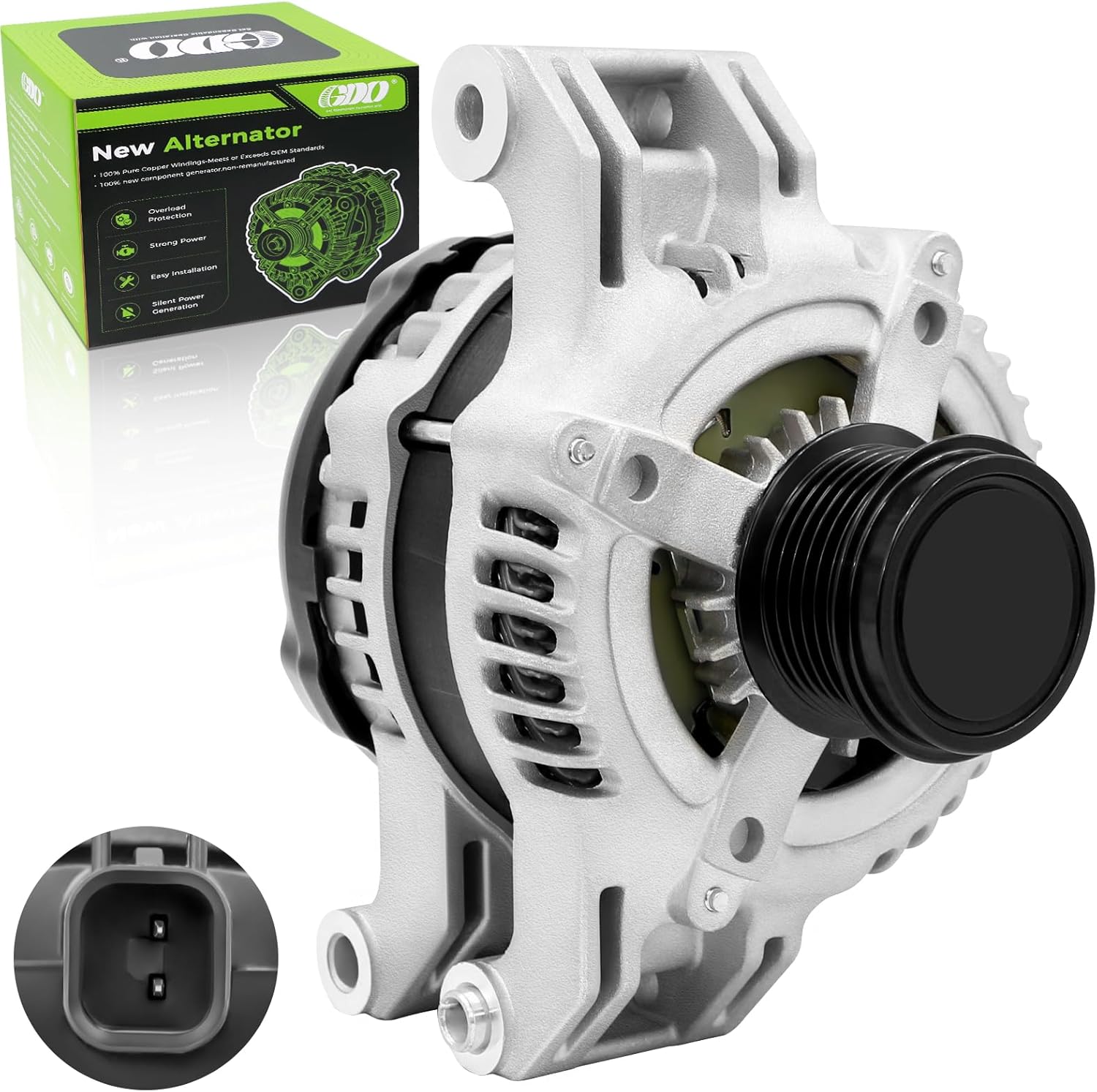 GDO High Output Alternator 160A Fits 2011-2020 Jeep Grand Cherokee,2011-2015,2017-2023 Dodge Charger,2011-2020 Dodge Durango,2011-2023 Dodge Challenger,2011-2023 Chrysler 300 V6 3.6L OE 11572N