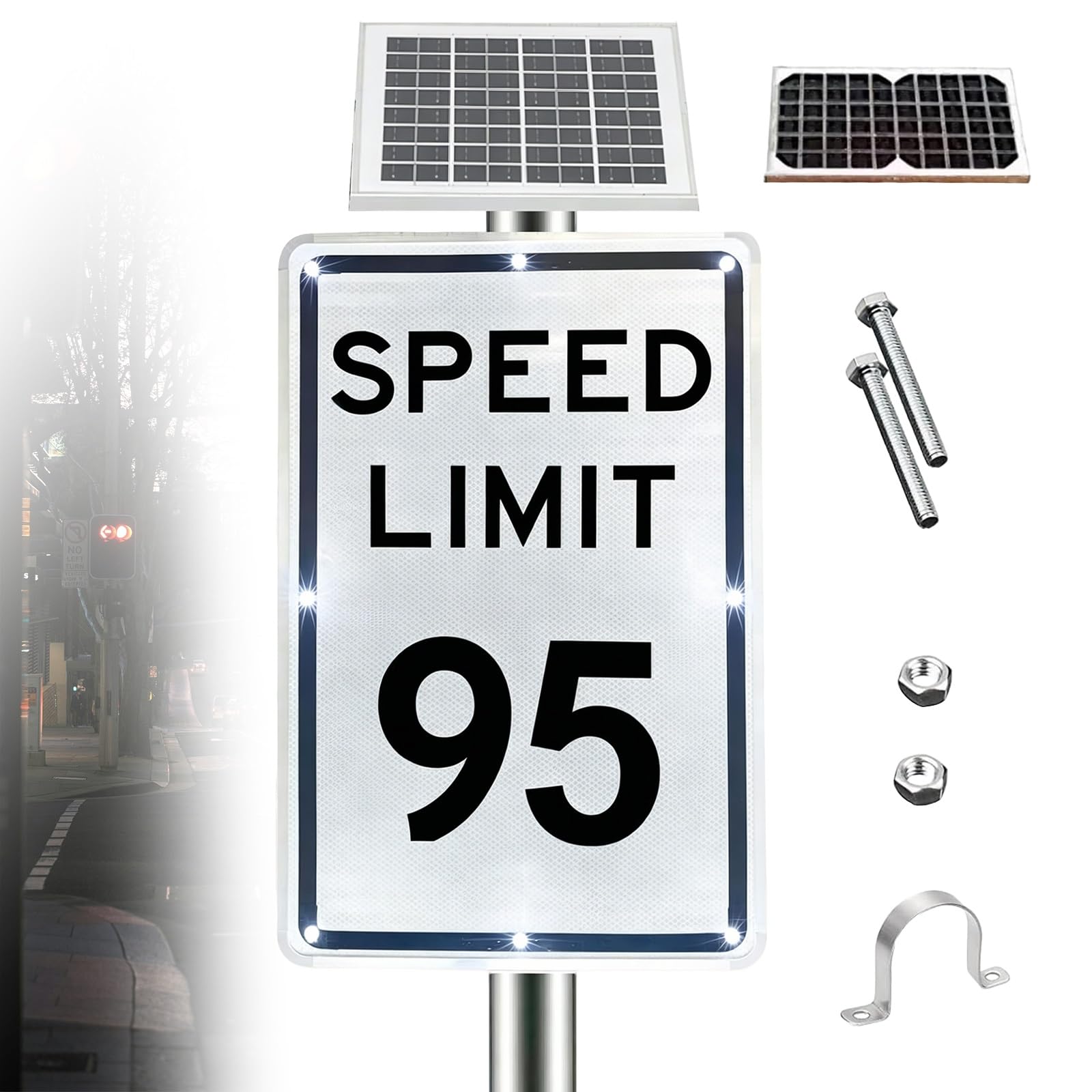 18"X 24"Solar Active Traffic Sign, Road Traffic Warning Sign