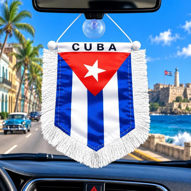 Bandeira de Cuba para Espelho Retrovisor com Alça Ajustável PRK 14