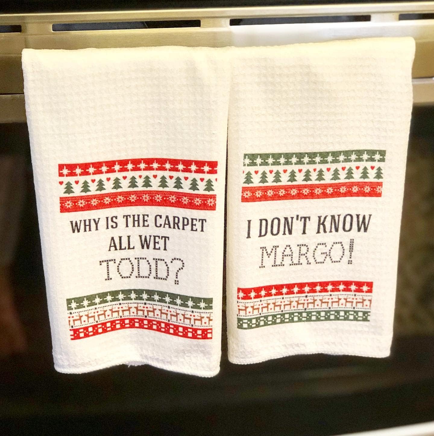 Funny Christmas Towel Set Todd and Margo White Elephant