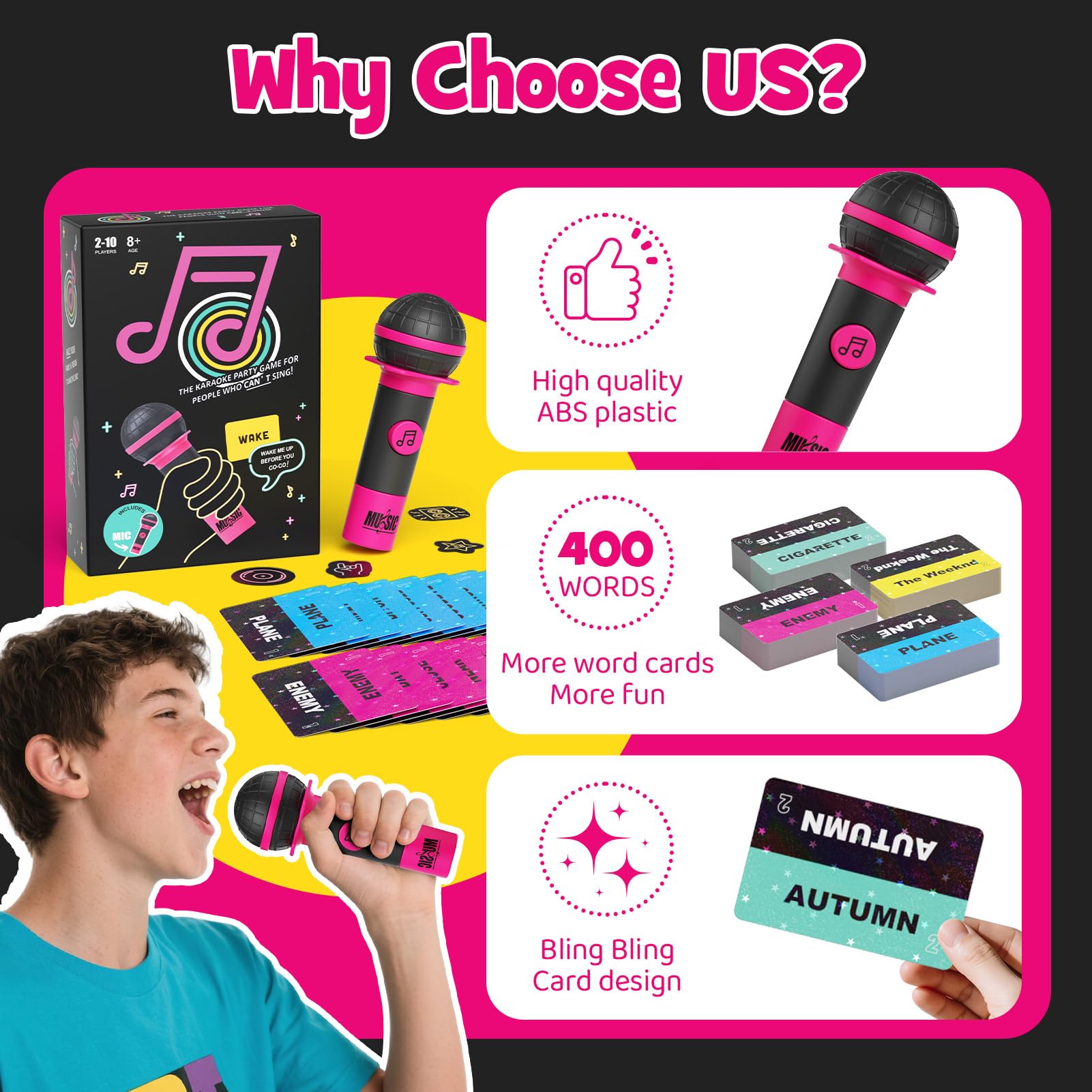 Grab The Mic – Juego De Cartas Musical Para Malos Cantantes, Fiesta Y Familia, 125 Canciones
