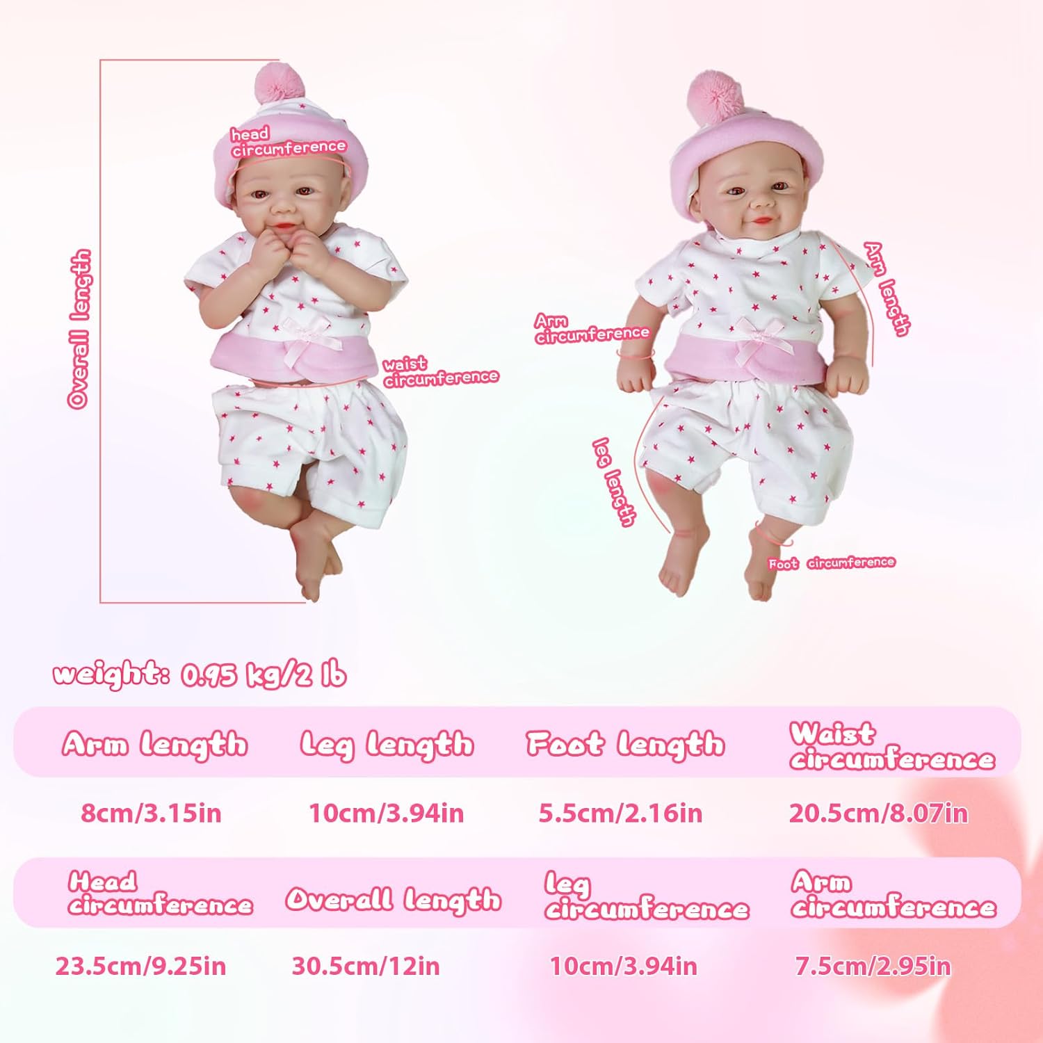 Silicone Realistic Reborn Baby Dolls -12 Inch Lifelike Reborn Baby Dolls Silicone Full Body Lifelike Newborn Girl for Children 3+