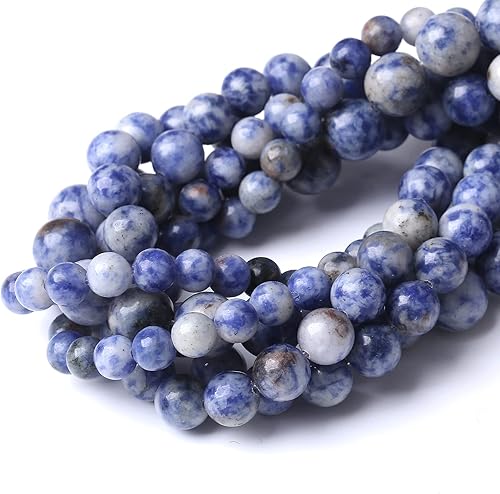 Miniatura 4 de 45 cuentas redondas sueltas de sodalita natural de 0.315in para hacer joyas, pulseras de energía curativa, de 15 pulgadas