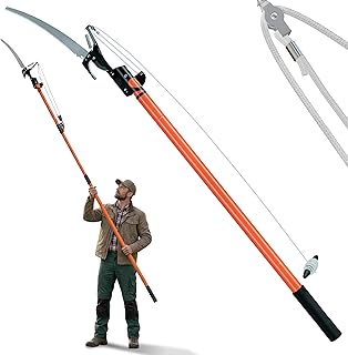 tagliarami telescopico lidl 2 DEUBA® Seghetto Telescopico per Potatura Rami 2in1 Svettatore Cesoia Altezza Max 4 M Cavo in Nylon Segaccio Telescopico