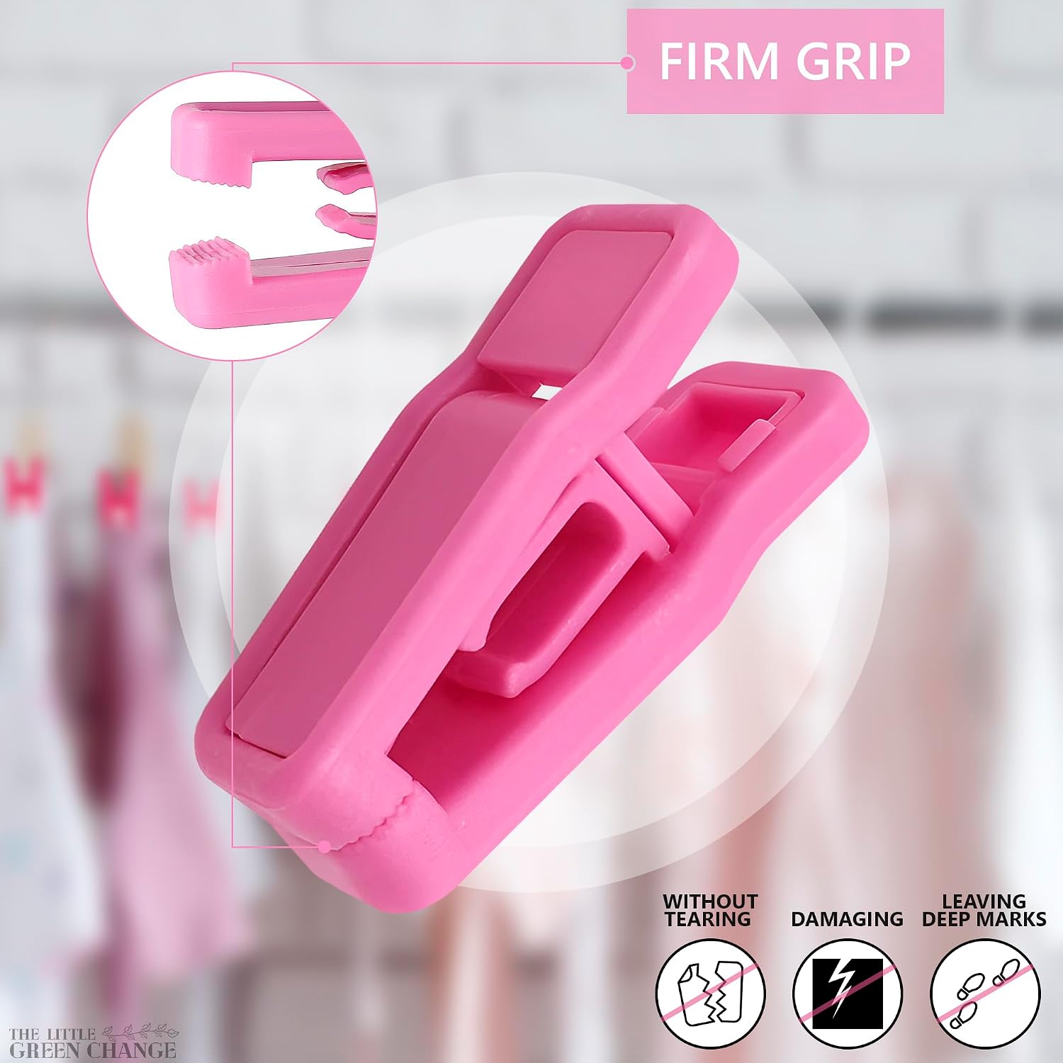Hanger Clips for Pants, 40 Pcs, Plastic (Pink), for Dry and Wet Clothes image 4