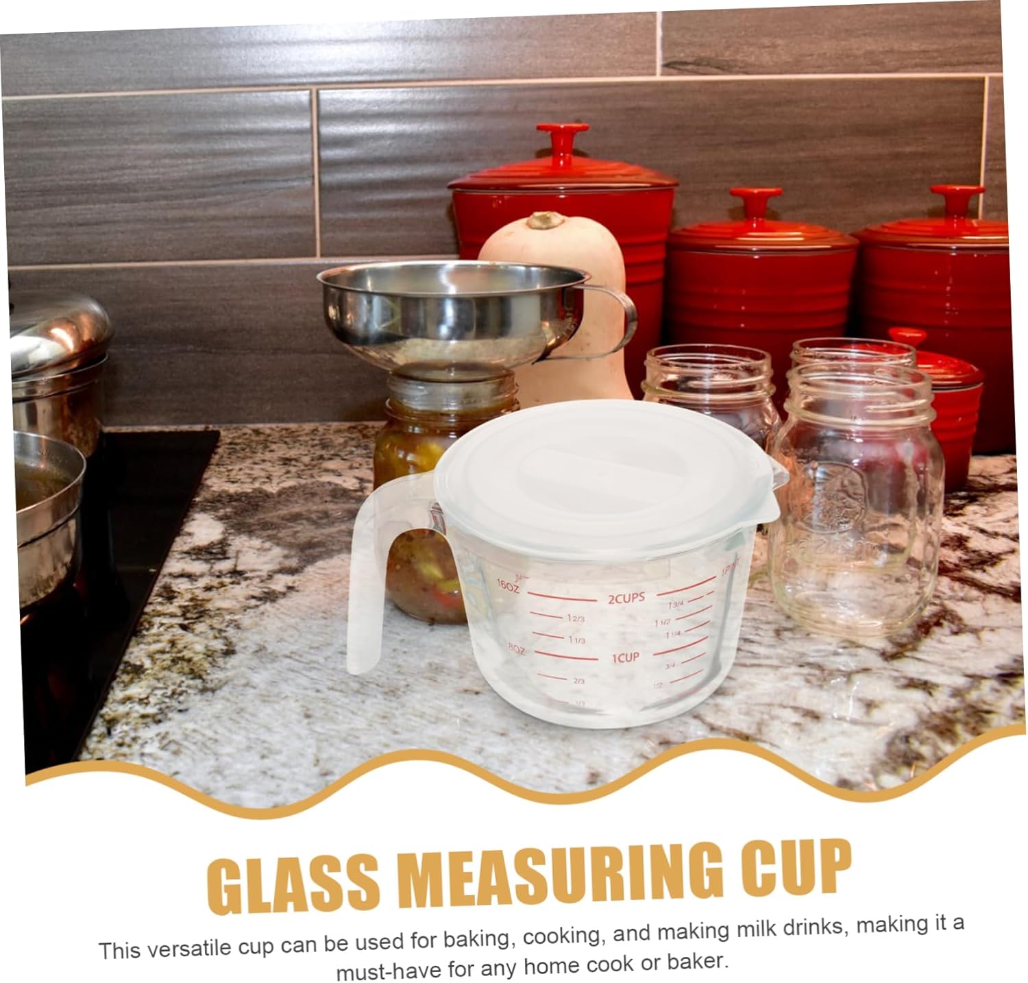 Measuring Cup Scale Thickened High Borosilicate Glass Kitchen Graduated Cup for Milk Water and Baking Capacity Insulated Handle and Versatile Kitchen Tool