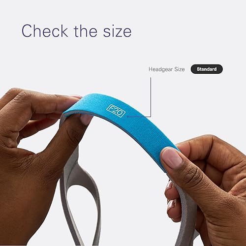 Miniatura 2 de ResMed AirFitAirTouch F20 - Protector de cabeza de repuesto de cara completa, medianoestándar, azul