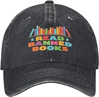 Read Banned Books Golf Hats Book Club Baseball Cap Denim Vintage Fitted Running Dad Caps