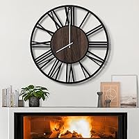 Vista 20 de LEIKE Relojes de Pared LED Grandes, Silenciosos, Sin Tictac, Funcionan con Pilas, Rústico Redondo Moderno Gran Reloj de Pared de Madera para Sala