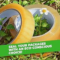 Vista 5 de WOD BCST - Cinta de embalaje biodegradable, transparente, 3/4 pulgadas x 72 yardas (paquete de 8) cinta ecológica de celofán para sellado