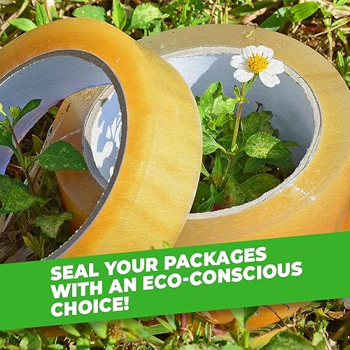 Miniatura 5 de WOD BCST - Cinta de embalaje biodegradable, transparente, 12 pulgada x 72 yardas (paquete de 12) cinta ecológica de celofán para sellado de cartón,
