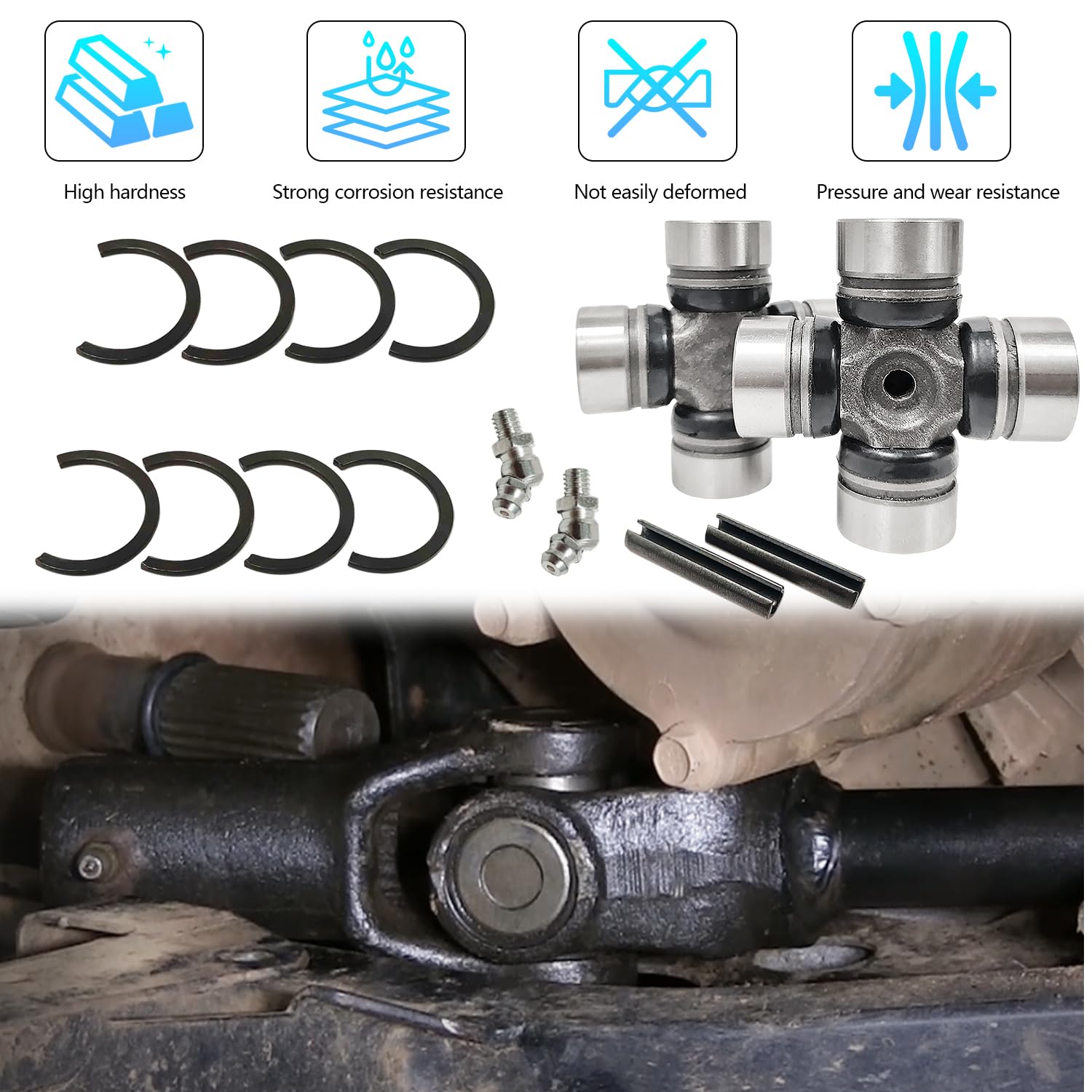 U-Joint & Fittings for Polaris Ranger Sportsman General RZR 300 335 400 500 570 700 800 900 1000, 2202015 2203703 3235500 3235616 3260104 Prop Shaft U Joint-2 Set