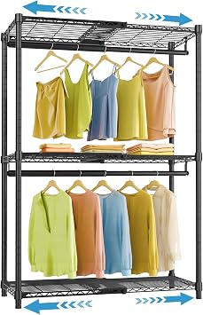 VIPEK X1 Expandable Clothes Rack Heavy Duty Adjustable Closet System Black