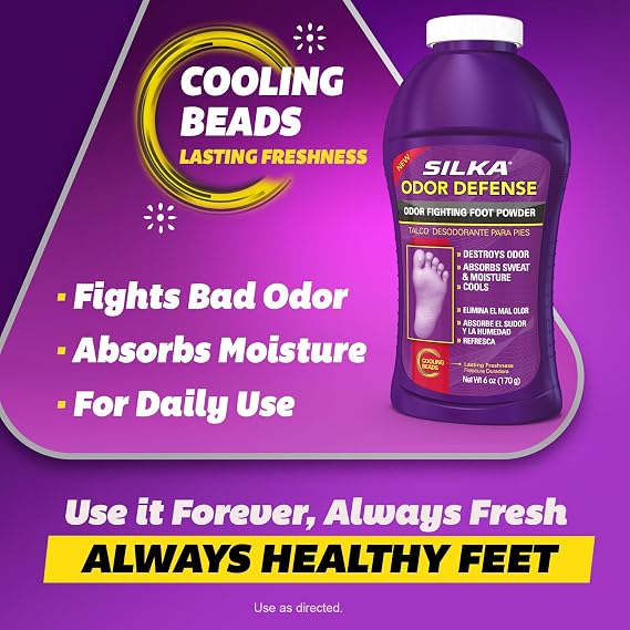 Silka Ultimate Foot Care Kit, Athlete's Foot Spray 4.6 Oz, Ringworm & Jock Itch Cream 1 Oz, Toenail Fungus Treatment 0.45 Fl Oz & Foot Powder 6 Oz, Solution for Athletes Foot, Nail Fungus & Foot Odor