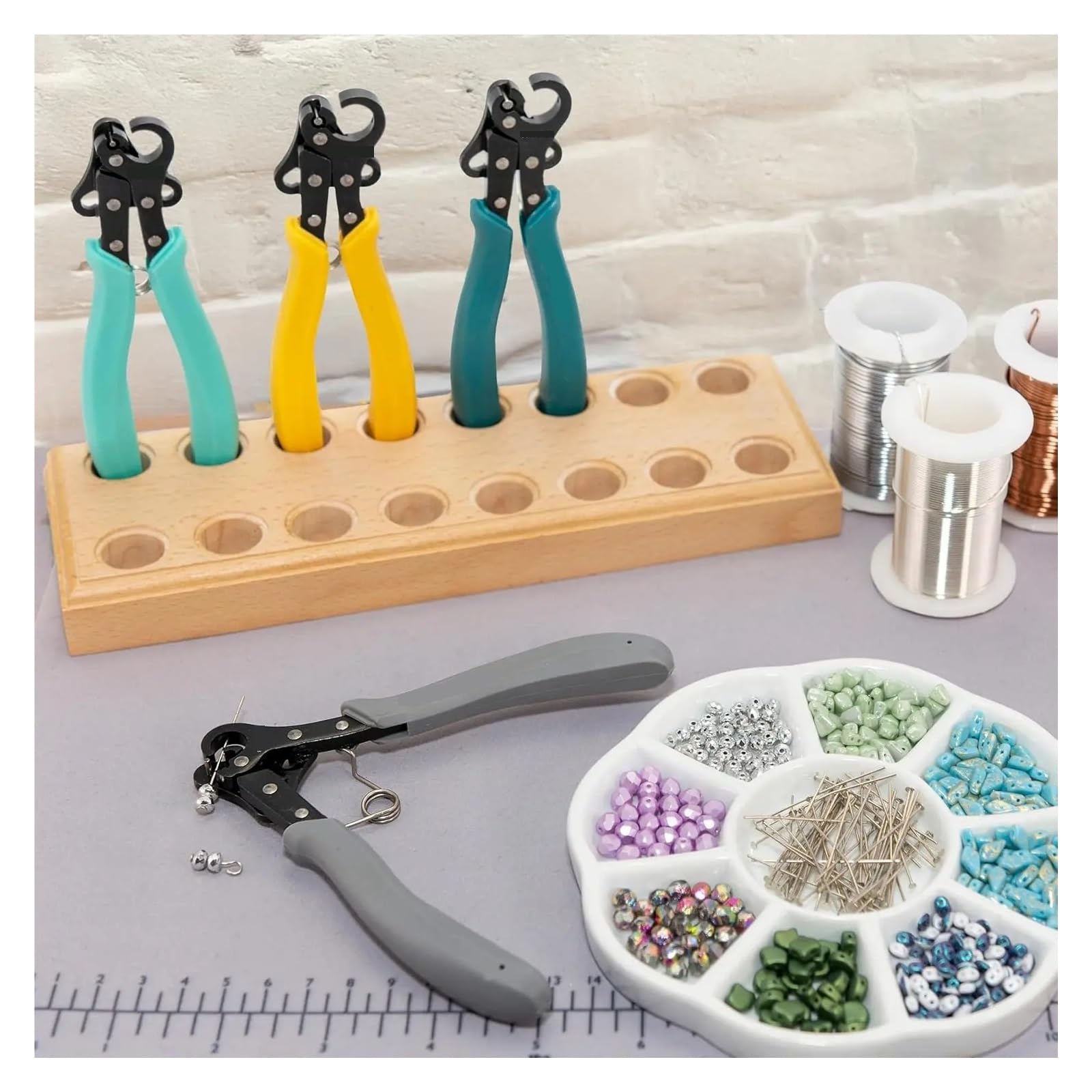 Juego de alicates para joyería Juego de alicates for enrollar alambre 1,5/2,25/3,0 mm, herramienta for hacer joyas, doblar, envolver y reparar. Alicates punta redonda for anillos manualidades(2.25mm)