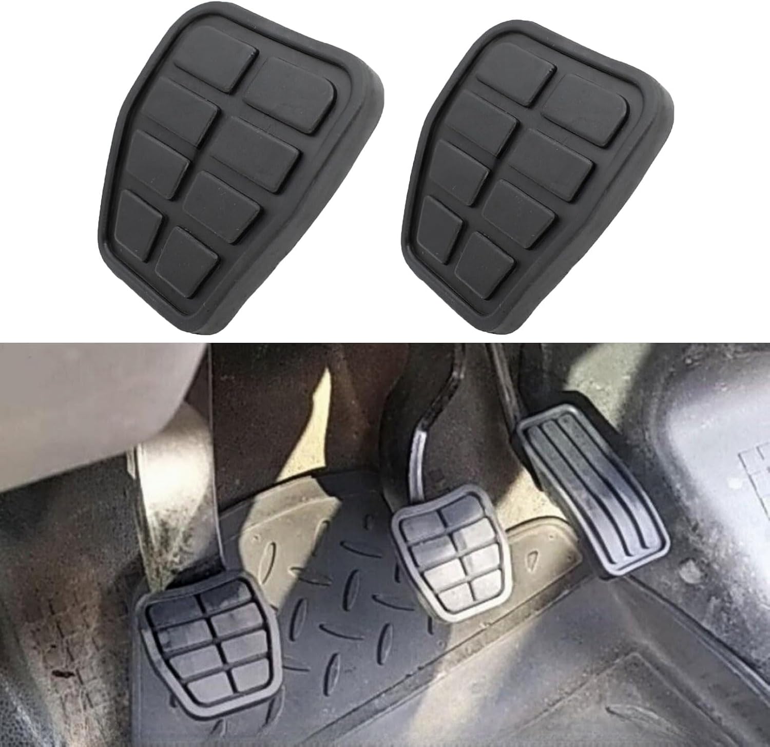 2Pcs 321721173 Rubber Brake Clutch Pedal Pad Cover, Pedal Pad Cover Compatible with VW Jetta Golf Mk2 Mk3 Passat B2 B3 B4 Polo Mk2 Mk3