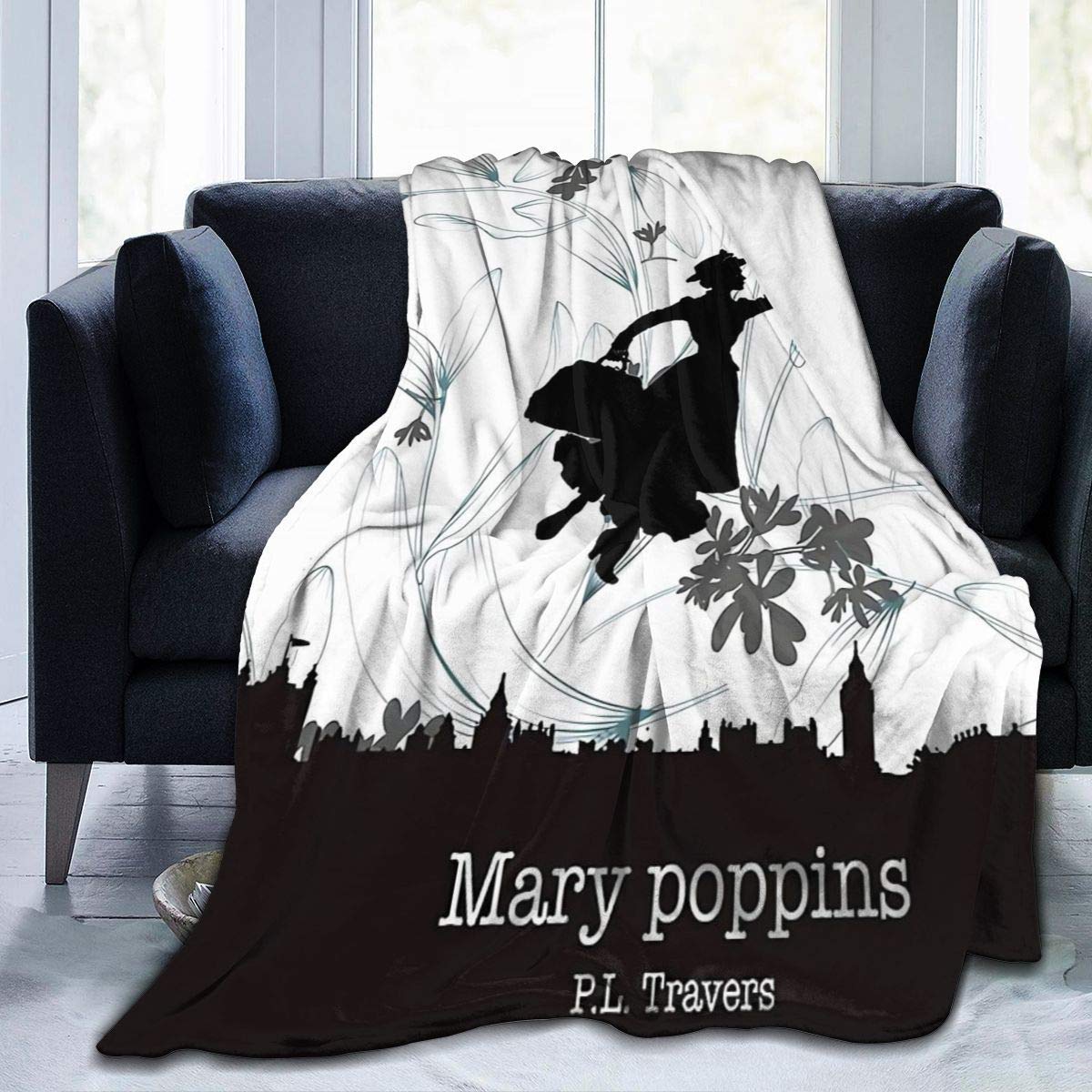 YINGD Blanket Mary Poppins Lightweight Warm Flannel Blanket Soft Microfiber Fluffy Blanket for Sofa Bed 125x100cm