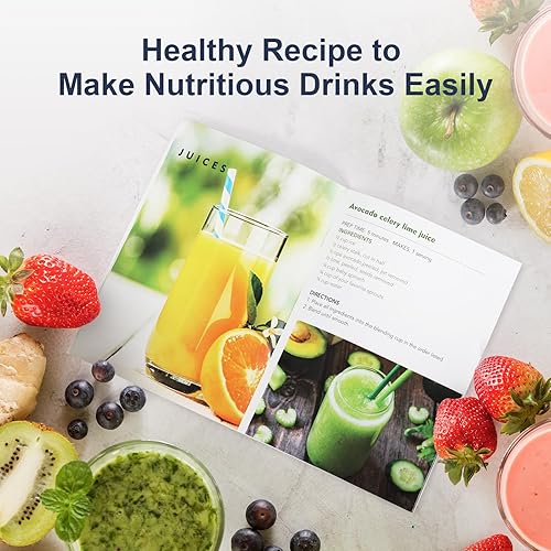 Miniatura 8 de KOIOS Licuadora de batidos, licuadora personal de 900 W para batidos y licuados de cocina con 2 tazas portátiles sin BPA de 22 onzas, mezclador de