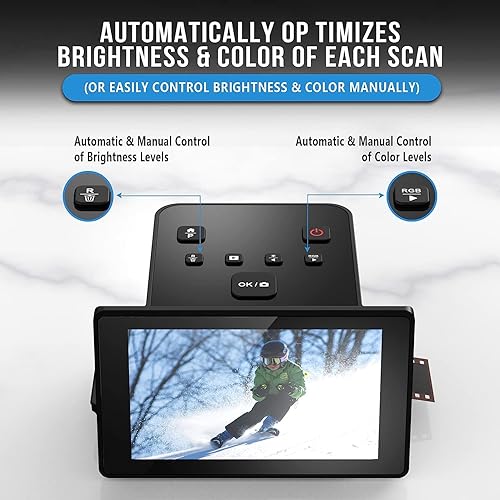 Miniatura 2 de Escáner de diapositivas y negativos Escáner de película digital con pantalla LCD grande de 5 pulgadas, digitalizador de película negativa y