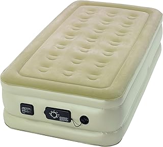 Serta Raised Twin Airbed with NeverFlat Pump, Beige (ST840016)