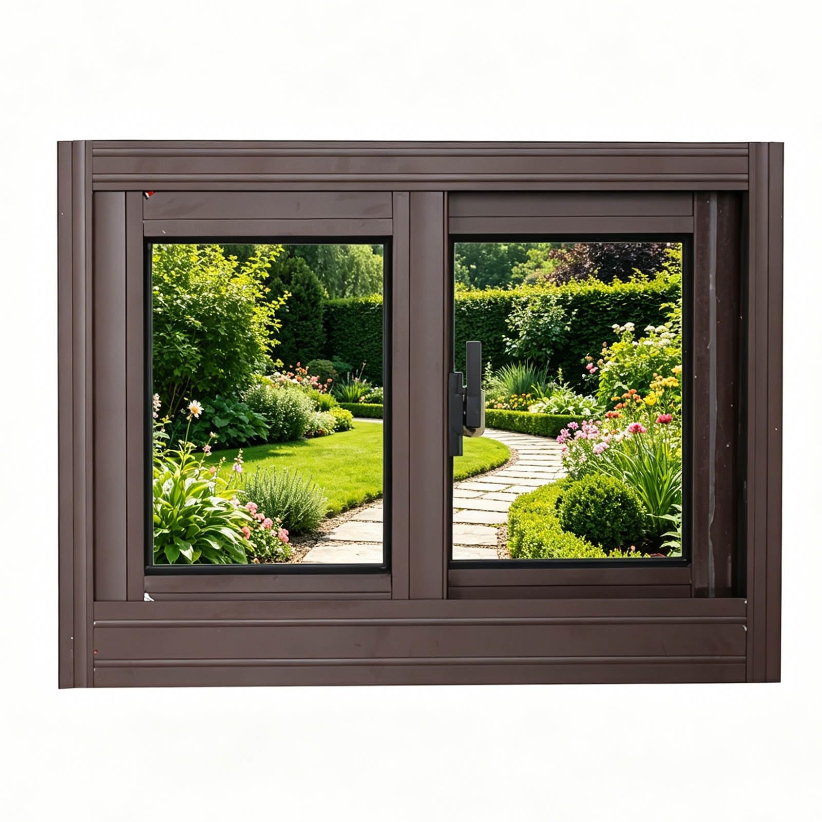 Horizontales Schiebefenster für den Keller, kleines Schuppenfenster mit Rahmen aus Aluminiumlegierung und gehärtetem Glas, schalldämmend und wärmedämmend(60x40cm/24x16in)