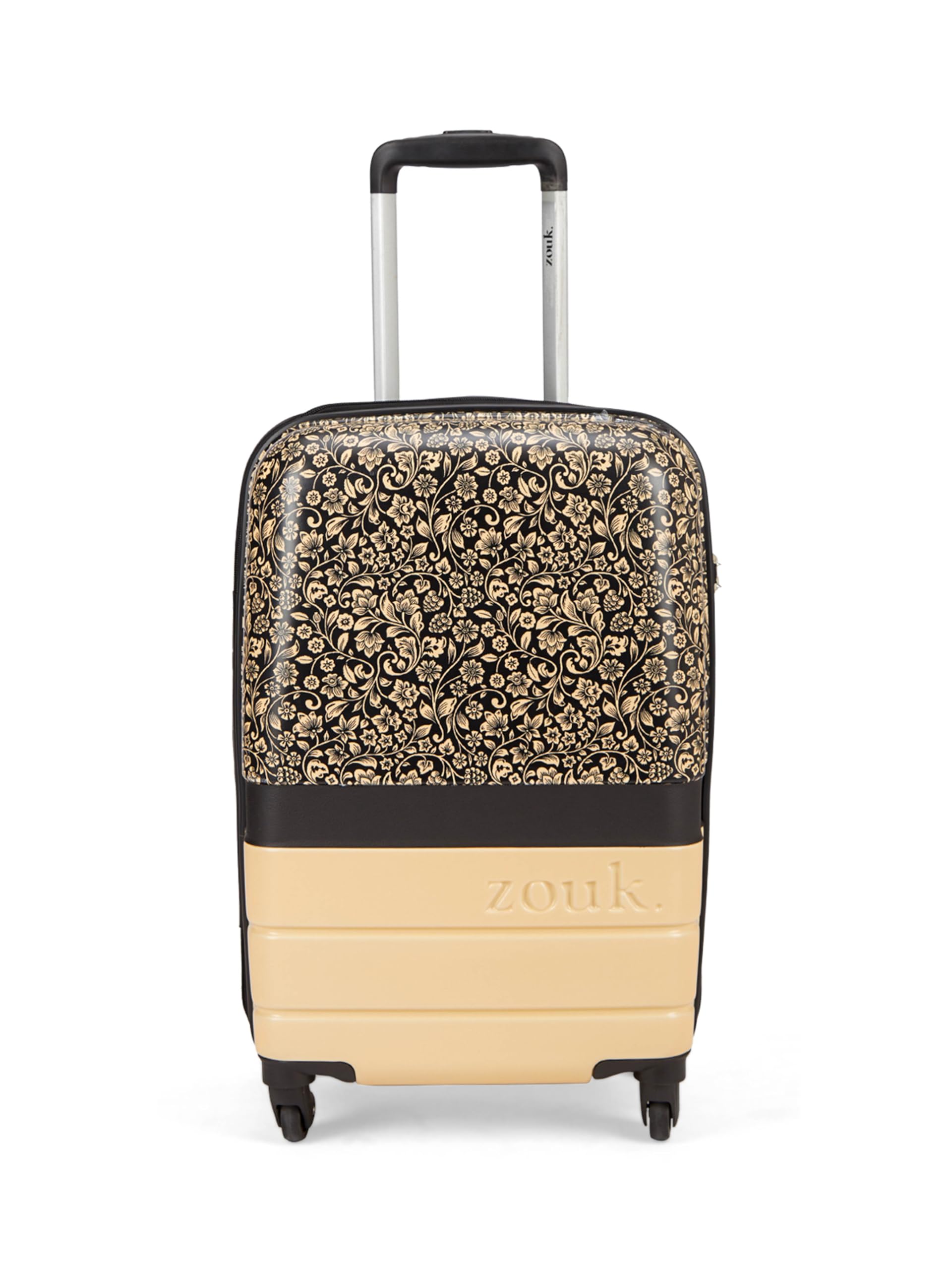 Plastic 2 Wheels Cabin Trolley Bag, Hardside Medium (45) Suitcase with 360 Spinner Wheels and Combination Lock Travelling Luggage for Men & Women, Black