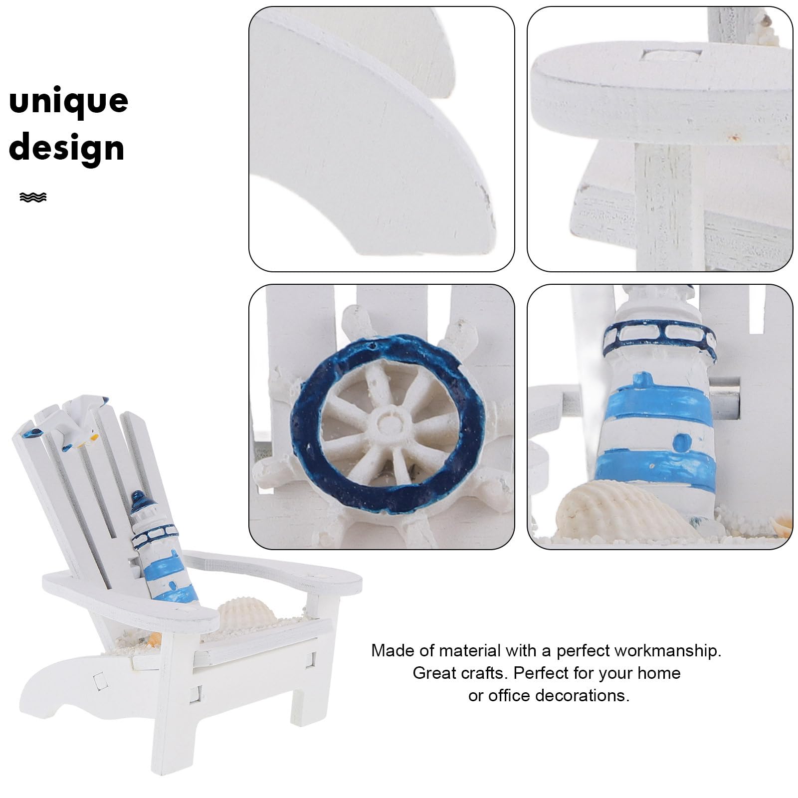 Toyvian 2 pezzi Miniature Sedia Spiaggia in Decorazione