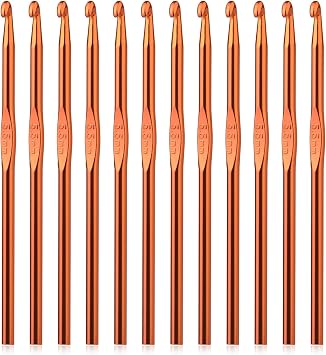UzecPk 12PCS 5.5mm Aluminum Crochet Hooks, Size I Size 9 Crochet Hook, Metal Crochet Needles Crochet Hooks Bulk for arn Craft Beginners Women Adults