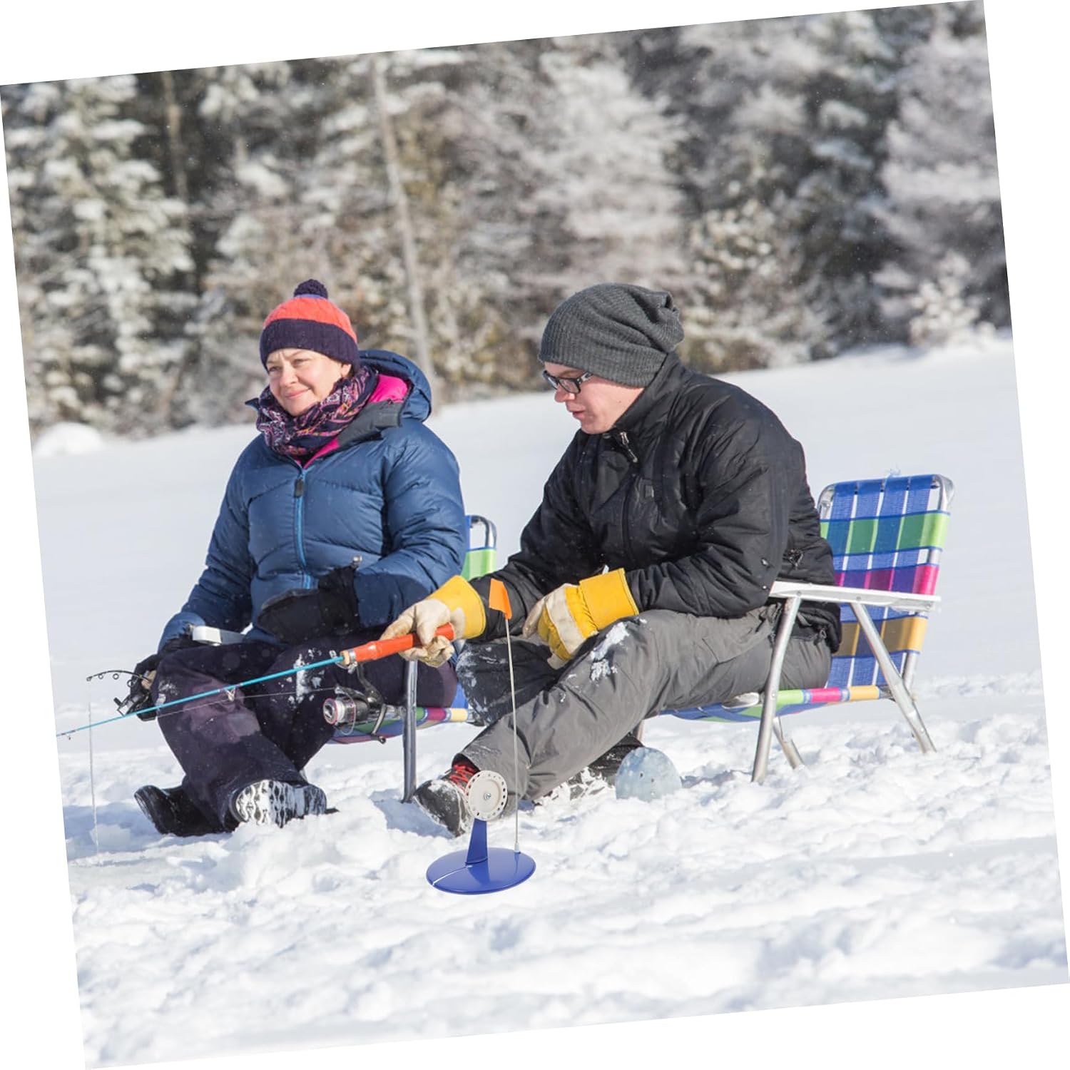 Kisangel Professional Ice Fishing Tip-up Flag with Stable Base Portable Angler Accessory for Winter Fishing Easy Installation Durable Design